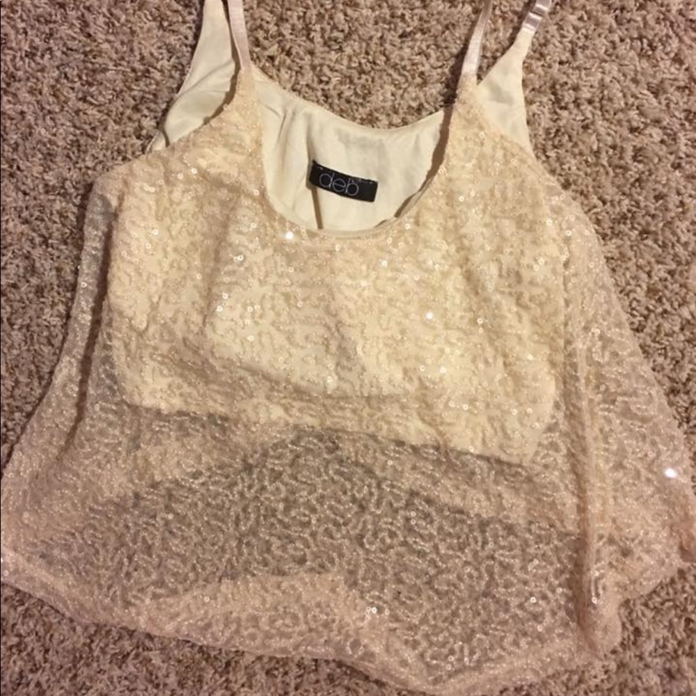 Cream Sparkle Tank